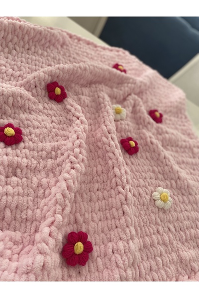 ÖRGÜCÜ DESİGN Puffy Sarı Bebek Battaniyesi Unisex