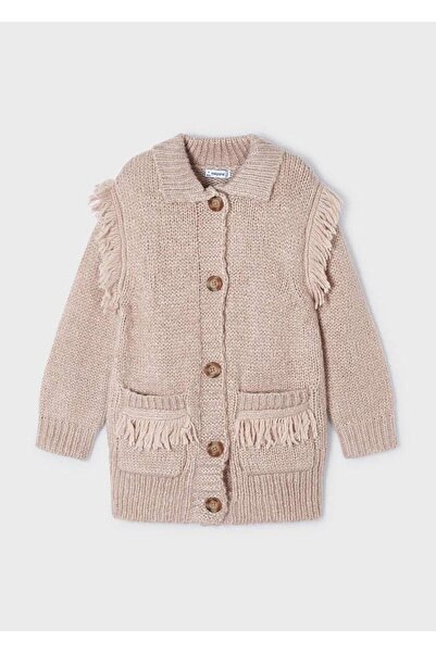 MAYORAL 2-9 Yaş Kız Çocuk Düğmeli Örme Hırka Bej