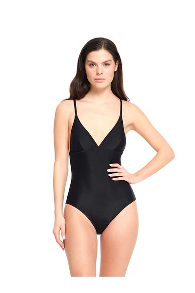 TOO SALTY SWIMWEAR Women's Black Triangle Swimsuit 23s101st