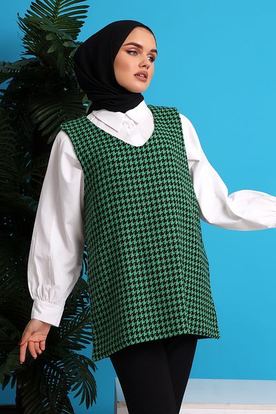 CNG MODA V-Neck Tweed Sweater