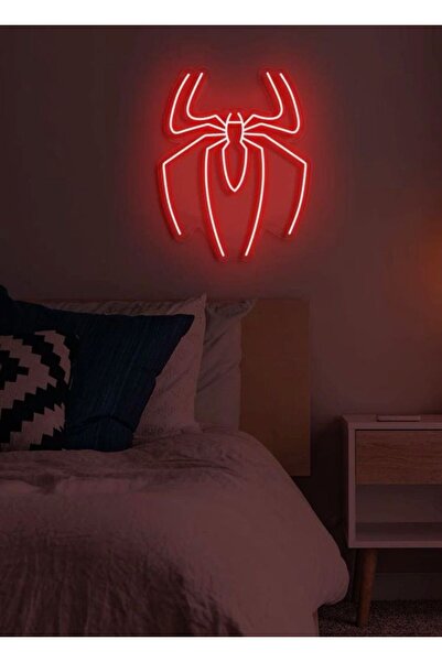 Neon örümcek adam logo neon led duvar aydınlatması
