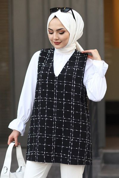CNG MODA V-Neck Tweed Sweater