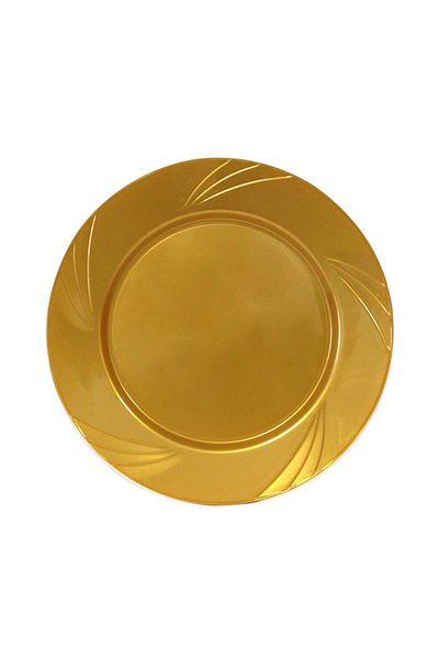 14Süs Plastic Plate Hard Luxury 26cm (6 Pieces) Gold