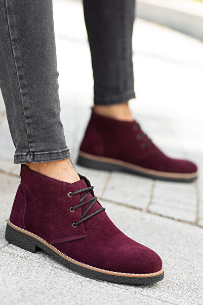 Freemax Erkek Papi Bağlı Kışlık Erkek Bot Süet Bordo