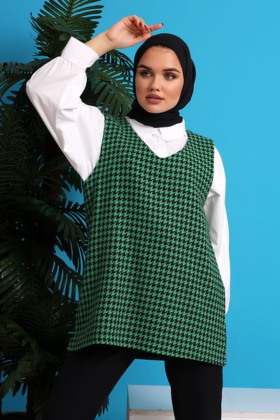 CNG MODA V-Neck Tweed Sweater