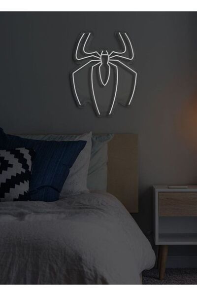 Neon örümcek adam logo neon led duvar aydınlatması