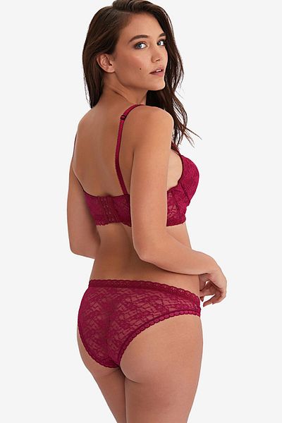 AYYILDIZ 364 Costum de bust push-up roșu Claret