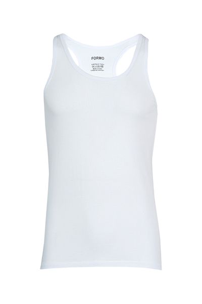FORMO 6-Piece Men's White Rib Cotton Athlete Cross Athlete