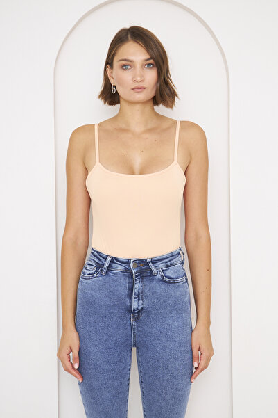 WOMAN VISION Жіночий помаранчевий боді з відкритою спиною і бретельками 13502