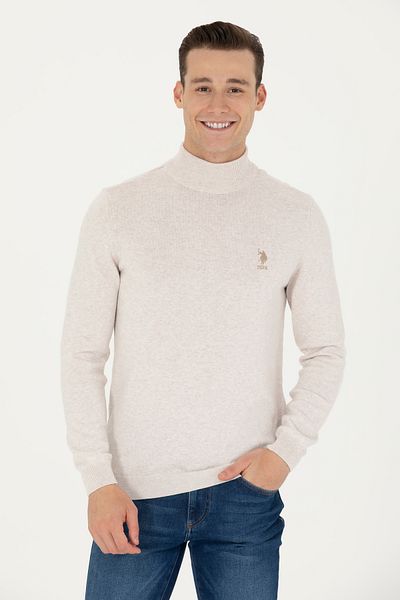 U.S. Polo Assn. БАЗА. POLO ASSN. ПУЛОВЕР ОТ КАМЕНЕН МЕЛАНЖ