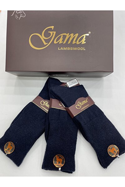 Gama Çorap 3 Pieces of Genuine Lamb Wool Elasticless (Diabetic) Thick Winter Men's Socks