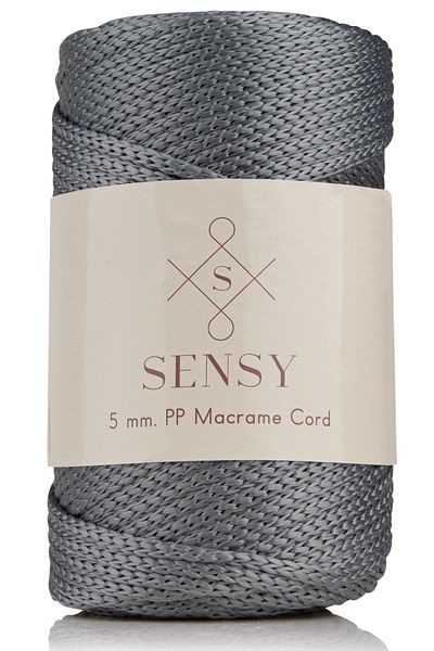 SENSY 5 Mm - 400 gr Polyester Macrame Thread Gray 95 M Polyester Macrame Thread Suppla Rope And Bag Thread