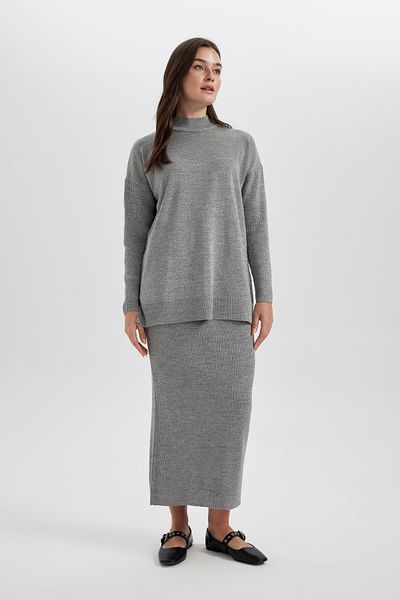 DeFacto Regular Fit Basic Απλό Πλεκτό Maxi Φούστα B5612ax23wn