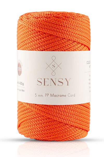 SENSY 5 Mm - 400 gr Polyester Macrame Thread Orange 95 M Polyester Macrame Thread Suppla Rope And Bag Thread