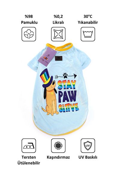 Fluffy Paws ''Stay Pawsitive''Dog T-Shirt