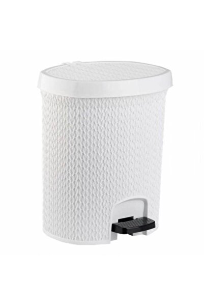 Tiesa Home Plastic Mesh Pedal Dustbin 5.5 Liter White