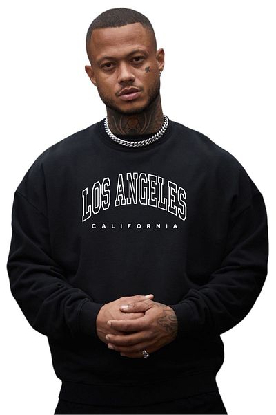BENROMA Unisex California Printed Crew Neck Sweat