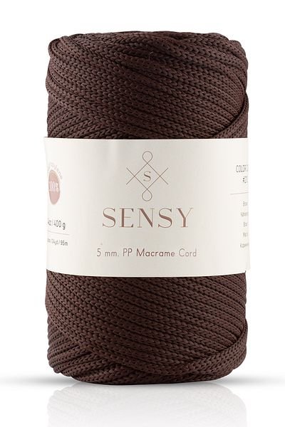 SENSY 5 Mm - 400 gr Polyester Macrame Thread Brown 95 M Polyester Macrame Thread Suppla Rope And Bag Thread