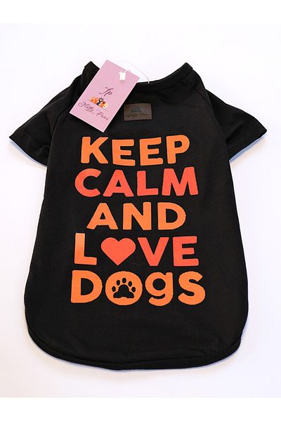 Fluffy Paws ''Keep Calm and Love Dogs'' Dog T-shirt