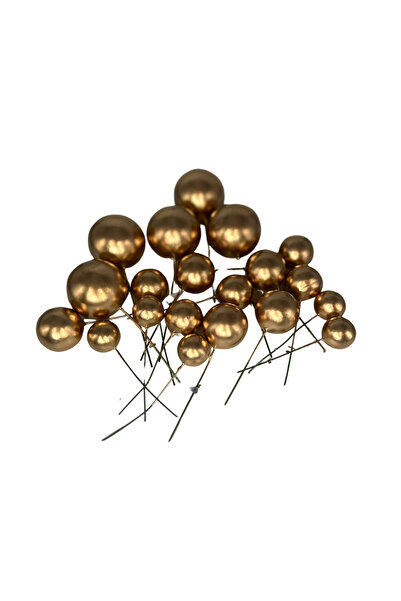 PASTRY PLANET Altın Pasta Üstü Top Süs [20 Adet]