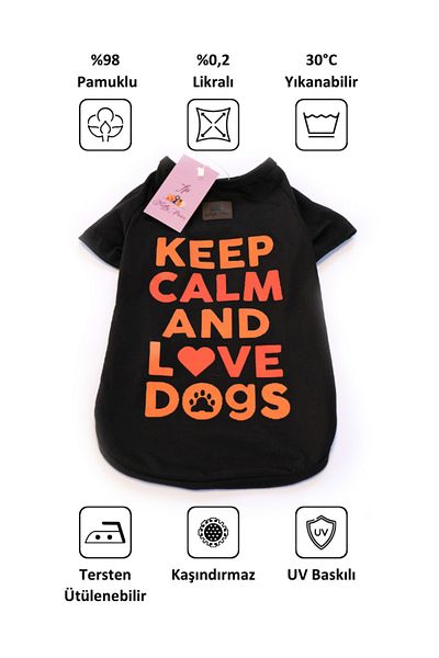 Fluffy Paws ''Keep Calm and Love Dogs'' Dog T-shirt