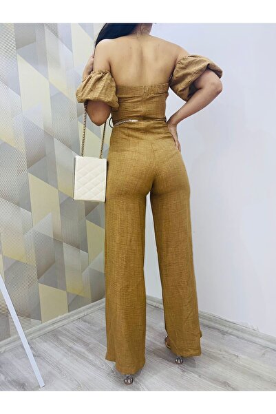 SUSEEMODA Balon Kollu Keten Vizon Tulum