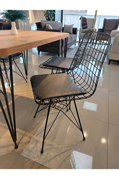 yaşam mobilya Tel Masa Sandalye Takımı Oval Kenarlı