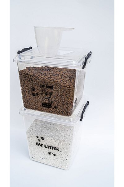 Comprox Cat Dog Dry Food Sand Storage Container Box Set