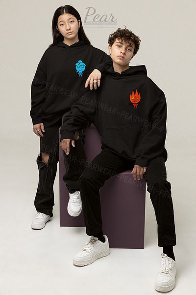 Pear Wear Φούτερ Unisex με στάμπα Fireboy Watergirl Lover κοστούμι oversize