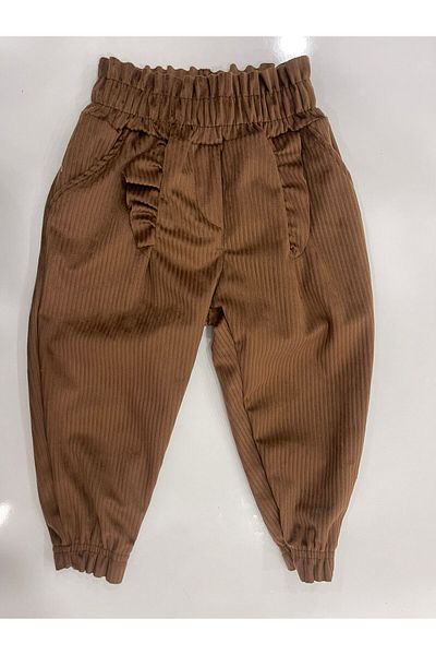 CANİX KİDS Girl's Frilly Velvet Trousers