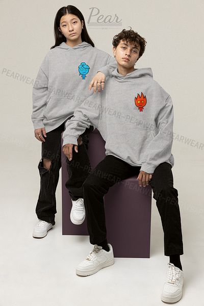 Pear Wear Φούτερ Unisex με στάμπα Fireboy Watergirl Lover κοστούμι oversize