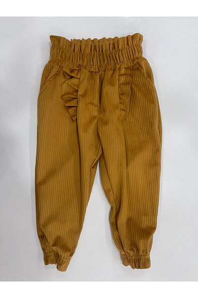 CANİX KİDS Girl's Frilly Velvet Trousers