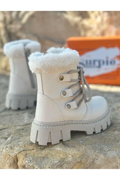 Surpie Shoes Kız Çocuk Hafif Yumuşak Fermuarlı Kaymaz Taban Çocuk Bot