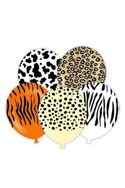 Trend Hediye Sepeti Pack of 10 Safari Themed Balloons, Safari Birthday Concept Printed Balloons