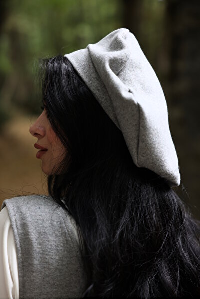 KÜÇÜĞÜM BUTİK Women's Gray Stamp Painter Hat