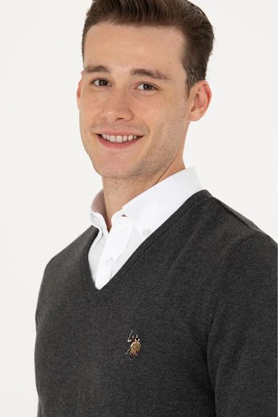 U.S. Polo Assn. BASE. Polo Assn. Men's Anthracite Basic Sweater G081SZ0TK.000.1629687.VR006