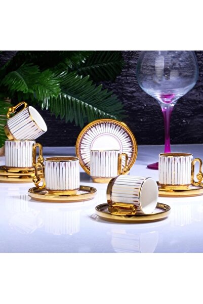 Kosova Majestic 12 parça 6 kişilik porselen kahve fincan takımı