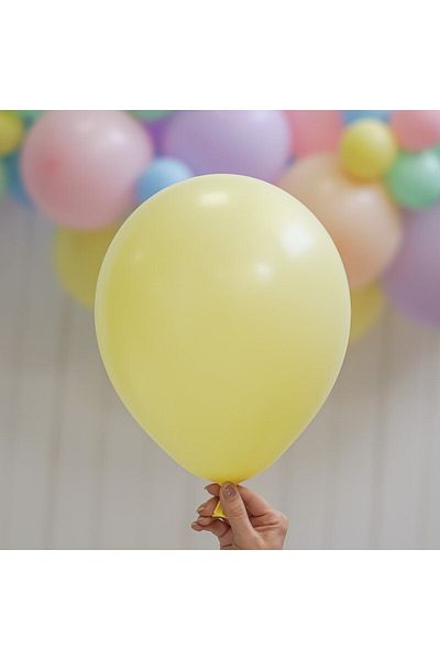 Kalisan Macaron Yellow Balloon 10 Pack