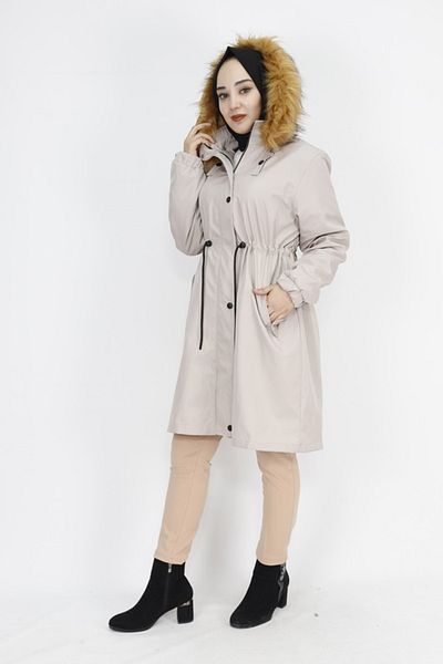 Butik Bondet Fabric Large Size Mid Length Coat