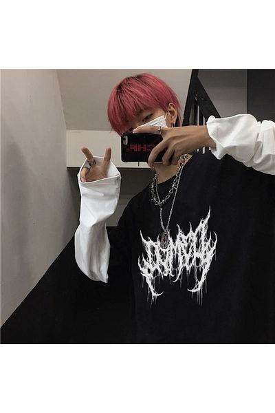 Köstebek Anime Atrocity White Sleeve (Unisex) Sweatshirt