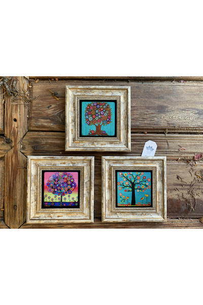 FİNS STONE DECOR Doğaltaş Çerçeveli Duvar Dekorları Tablo 20X20 CM 3'LÜ Hediy...