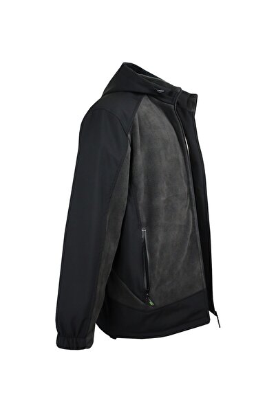 marufshop Men's Large Size Waterproof Fleece Softshel Coat Dekons Anthracite