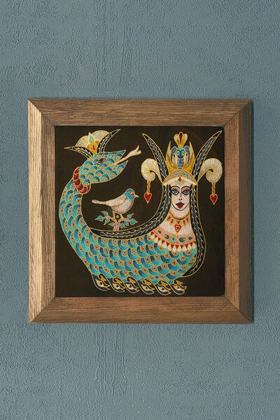 FİNS STONE DECOR ŞAHMERAN-Masif Çerçeveli Taş Tablo-Wall Decor- Fins 28X28 CM...