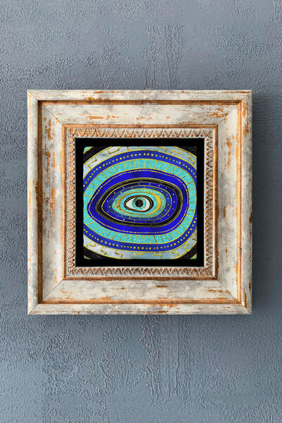 FİNS STONE DECOR Decor de perete din piatră cu ramă de ochi cu ochi rău 20x20...