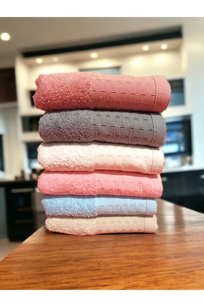 ŞENER HOME مجموعة من 6 مناشف يد مطبخ ملونة 100% قطن 30x50 سم ألوان ناعمة