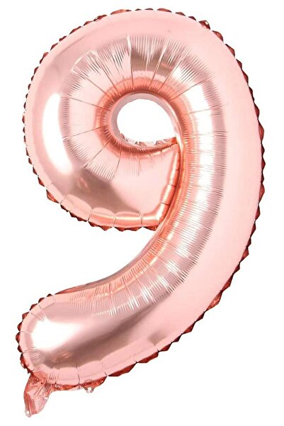 SURPRISE PARTY STORE 9 Rakam Balon Rose Renk Folyo Balon 76 cm 34 inç Helyum ...