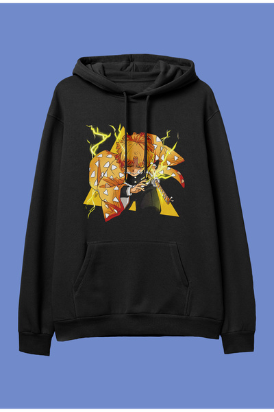 ZOKAWEAR Demon Slayer Zenitsu Lightning Hanorac cu glugă anime cu design special