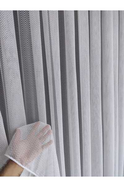 Nish Perde LÜKS ÖRME TÜL PERDE BALIK SIRTI DESEN 1/2 SEYREK PİLE