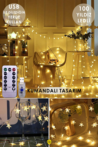 Trendpoint 100 Αστέρια LED 10μ. Ελεγχόμενη USB 8-τρόπων λειτουργίας διακοσμητ...