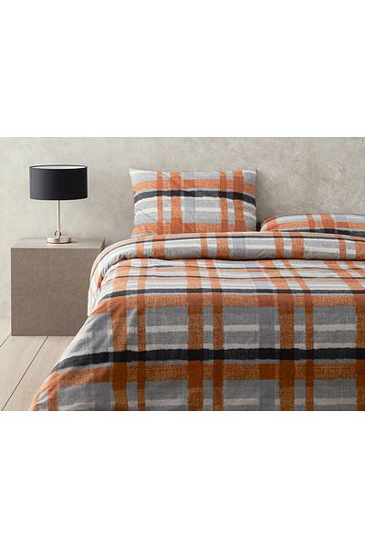 English Home Комплект двоен плик за завивка Meta Check Easy Iron 200x220 см, теракота